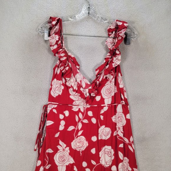 NWT Disney by MinkPink Enchanted Rose Floral Print Ruffled Sexy Wrap Dress - Picture 10 of 16